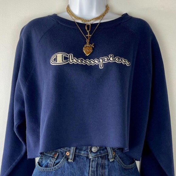 Champion Sweater Cropped Vintage Size XL - Picture 1 of 4